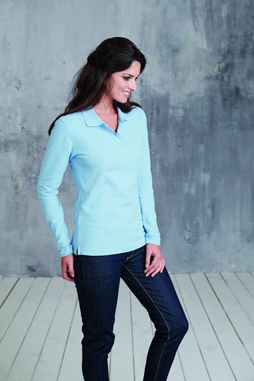 Tricou polo maneca lunga dama Pique