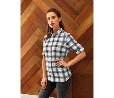 Ginmill Check - Ladies' Cotton Long Sleeve Shirt