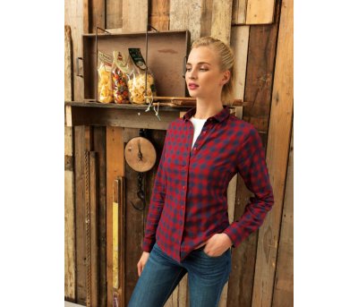 Mulligan Check - Ladies' Cotton Long Sleeve Shirt