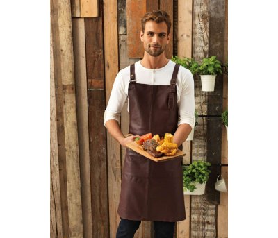 Artisan Leather Cross Back Bib Apron