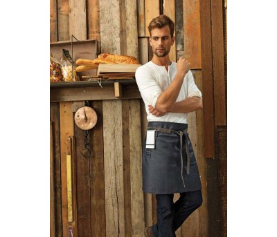 Division Waxed Look Denim Waist Apron