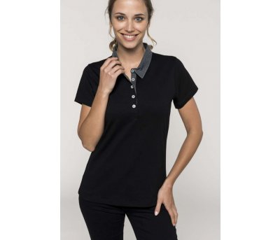 Tricou Polo Femei Doua Culori Jersey